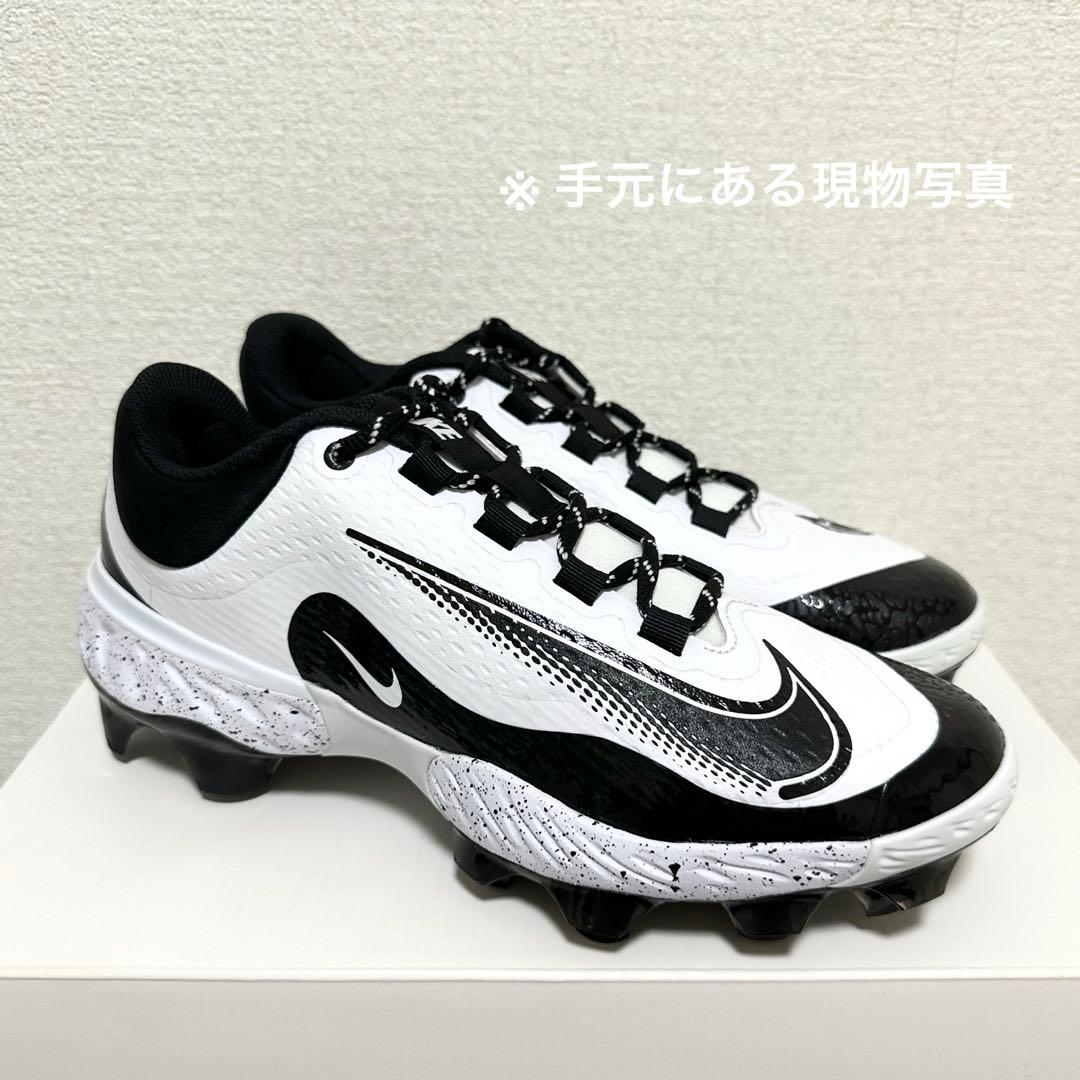 ナイキ アルファ ハラチ エリート 27 野球 スパイク 靴 シューズ 白 黒