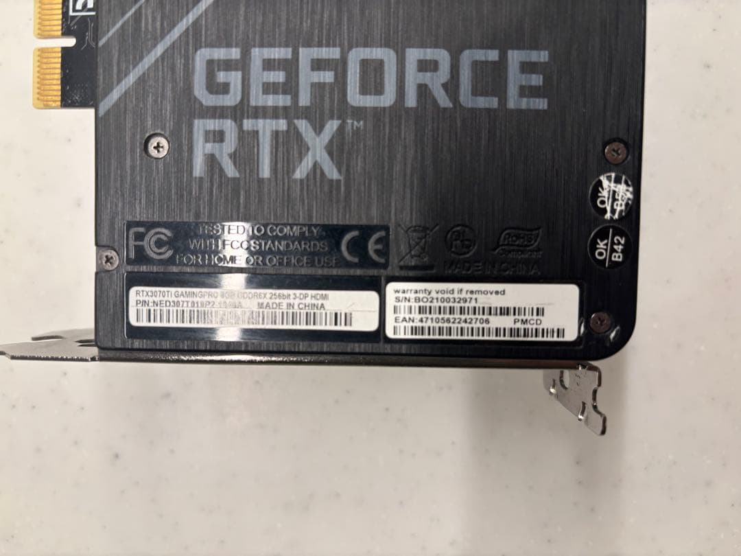 PALIT GAMINGPRO RTX 3070 Ti 8GB美品