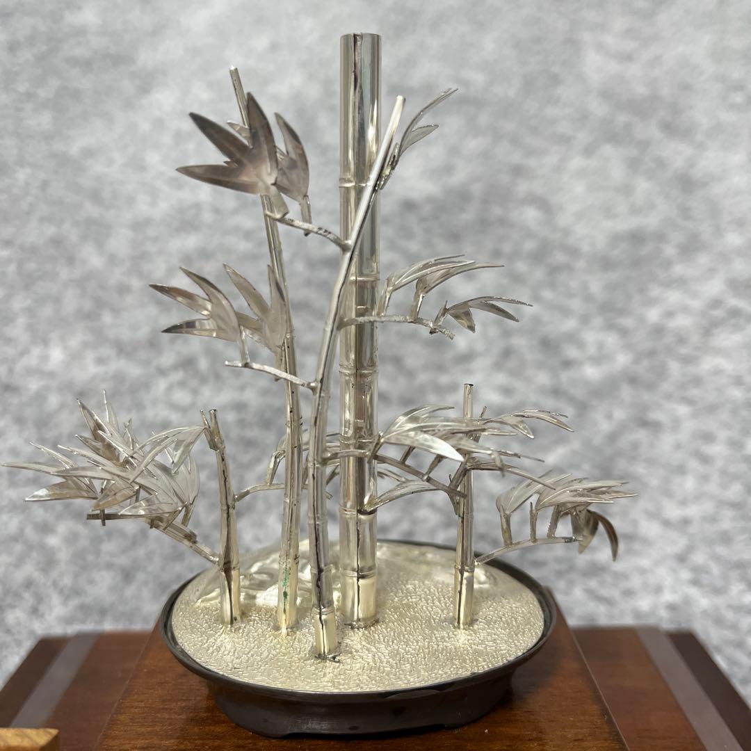 純銀製 銀工芸　ガラスケース付き　光則作