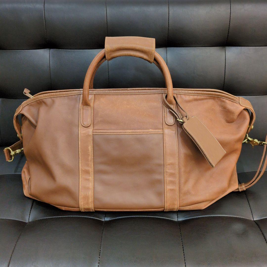 オールドコーチ　ボストンバッグ　レザー　ブラウン　大容量　2way