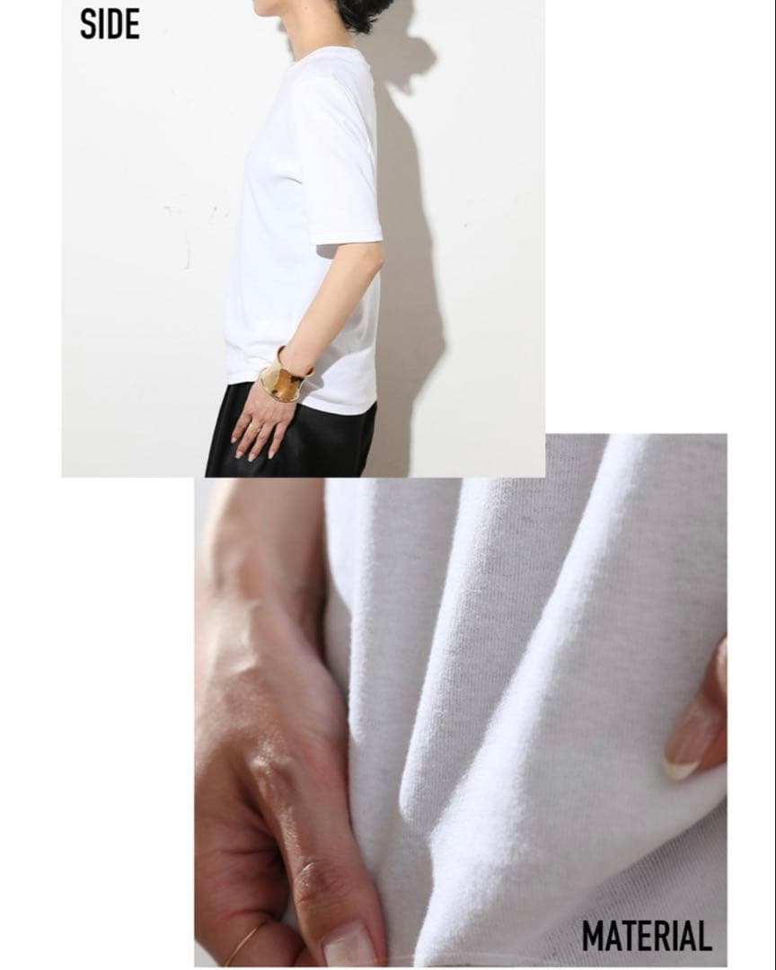 AP STUDIO フォーマルリブTシャツ ホワイト・ブラック　2枚セット