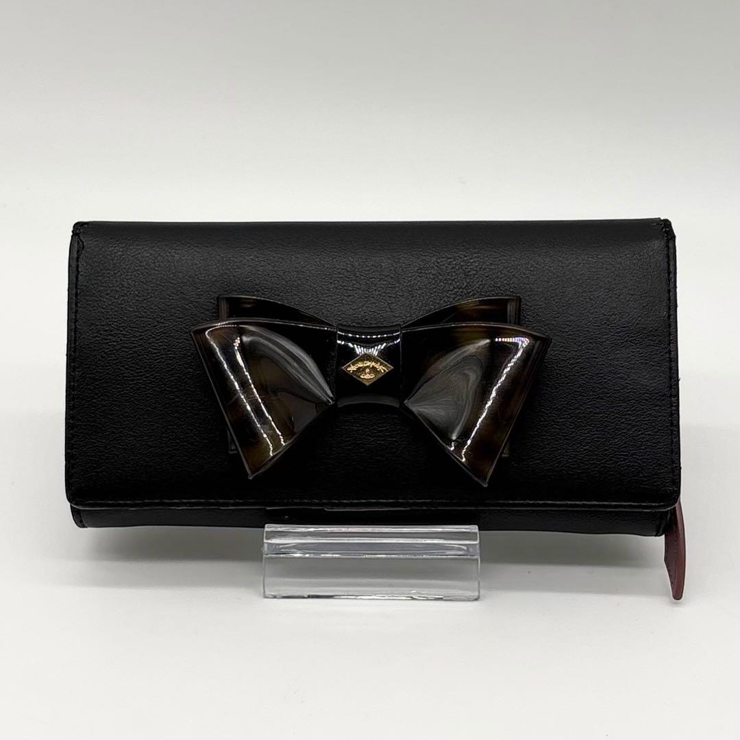 【極美品】ヴィヴィアンウエストウッド レザー 長財布 オーブ フラップ ブラック