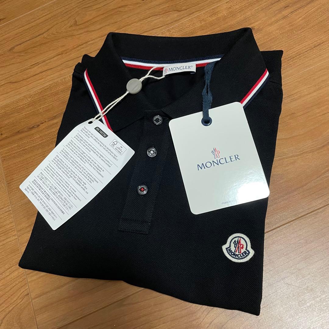 新品タグ付き　MONCLER ポロシャツ　ブラック　XL モンクレール