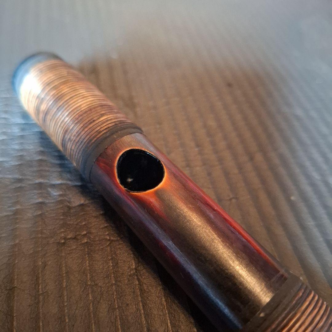 篠笛　古典調　７穴　四本調子　天地胴巻き　燻風仕上げ