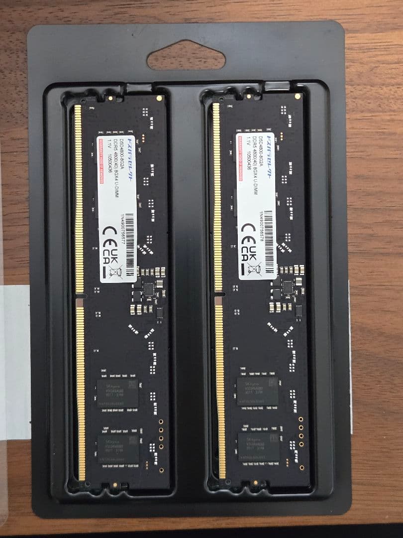 DDR5-4800 16GB（8GB×2)　メモリ