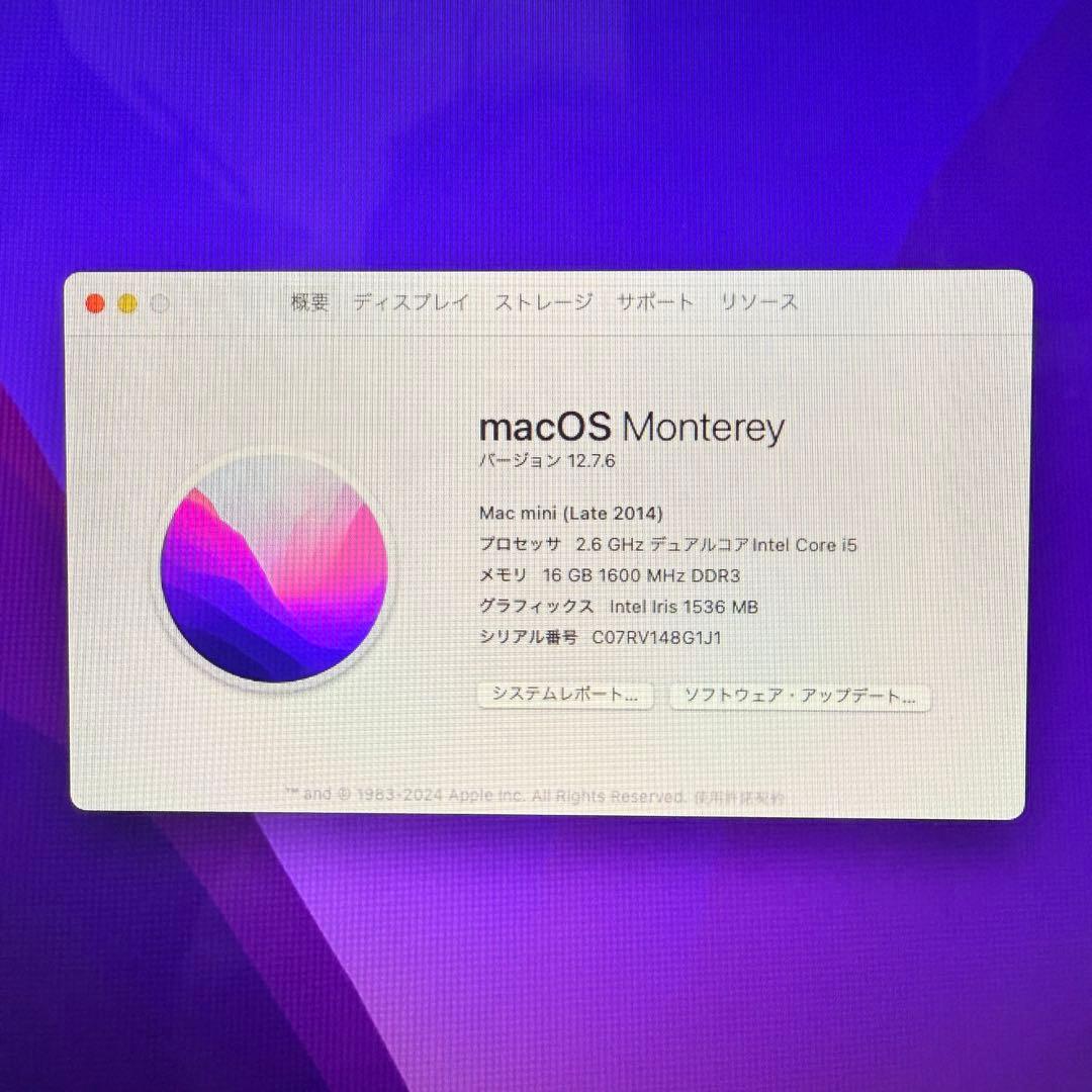 Macデスクトップ Apple Mac mini A1347 2014 i5/2.6G 16G 1T