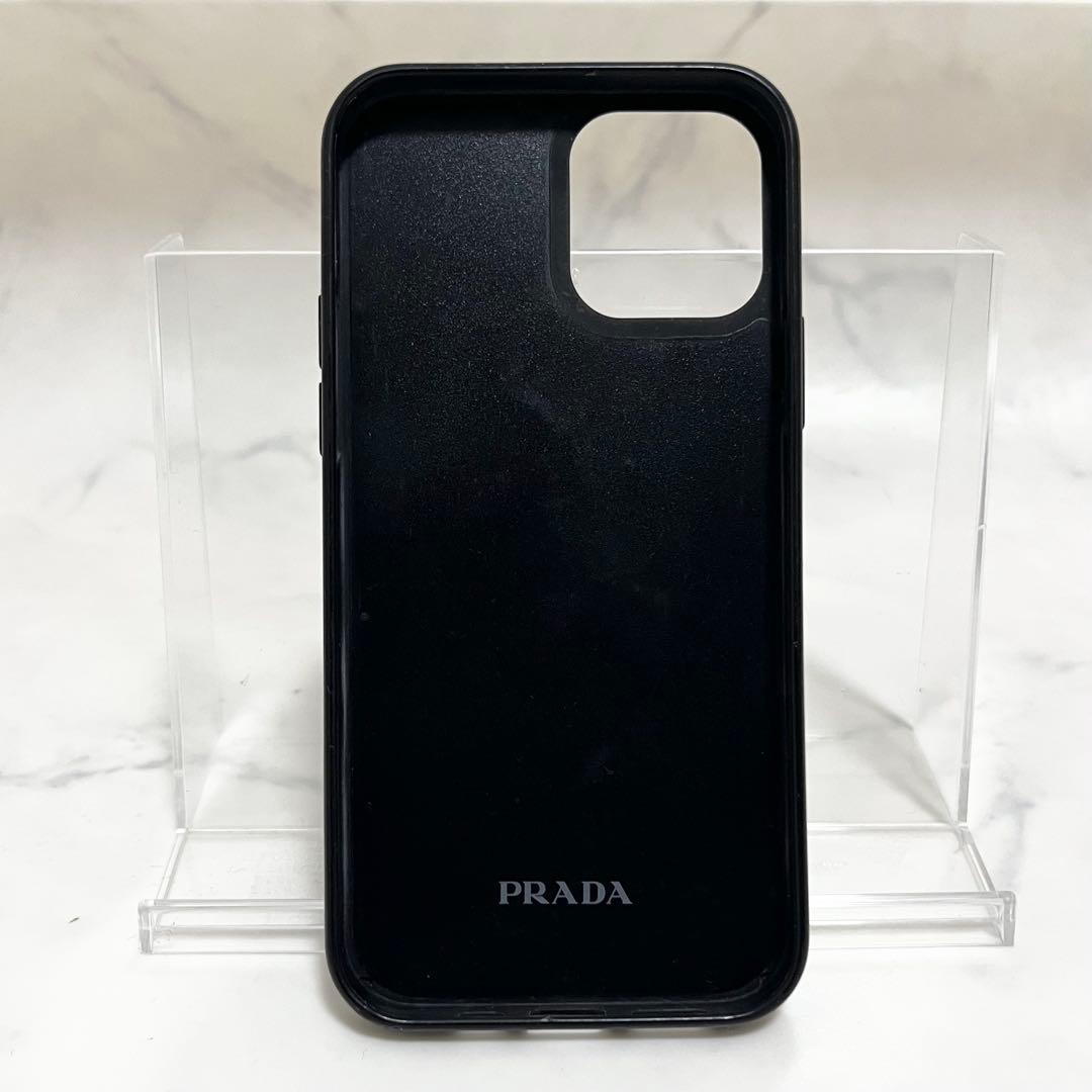 PRADA プラダ iPhone13 スマホケース レザー 三角ロゴ ブラック