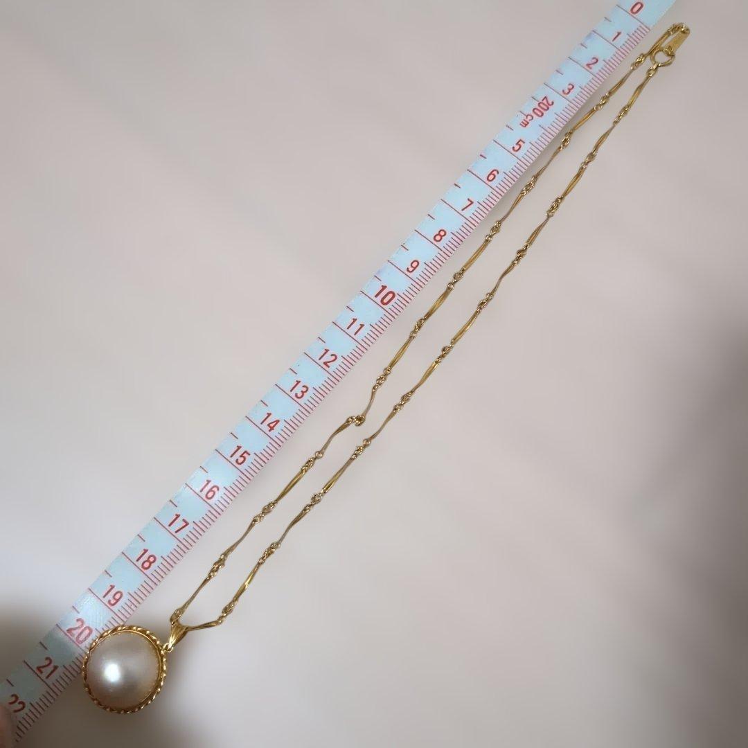 【美品】マベパールネックレス　K18　ゴールド