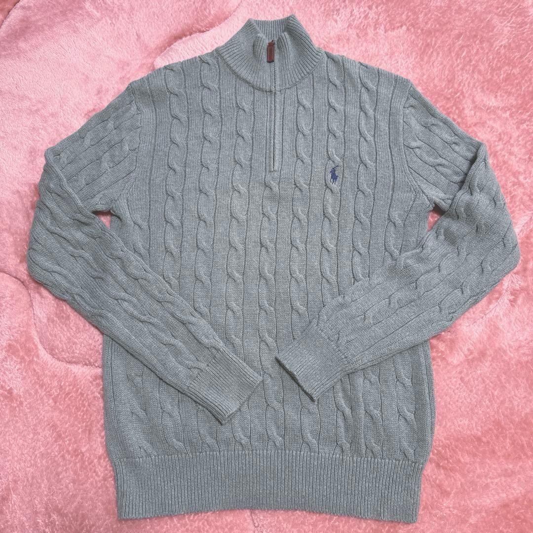 Ralph Lauren ケーブル ハーフジップ コットン セーター