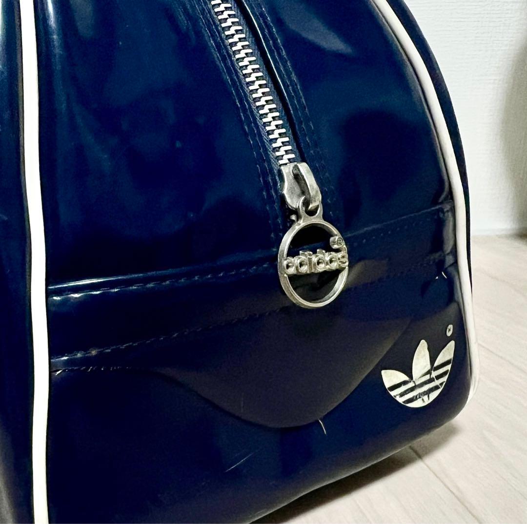80s adidas ）アディダス　エナメル　ボストンバッグ　ビンテージ