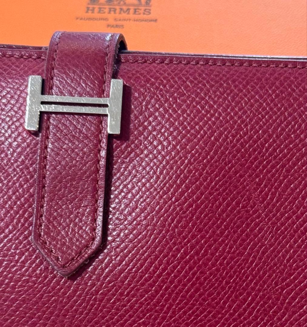 HERMES エルメス ベアン スフレ ルビー シルバー金具 エプソン 箱付き