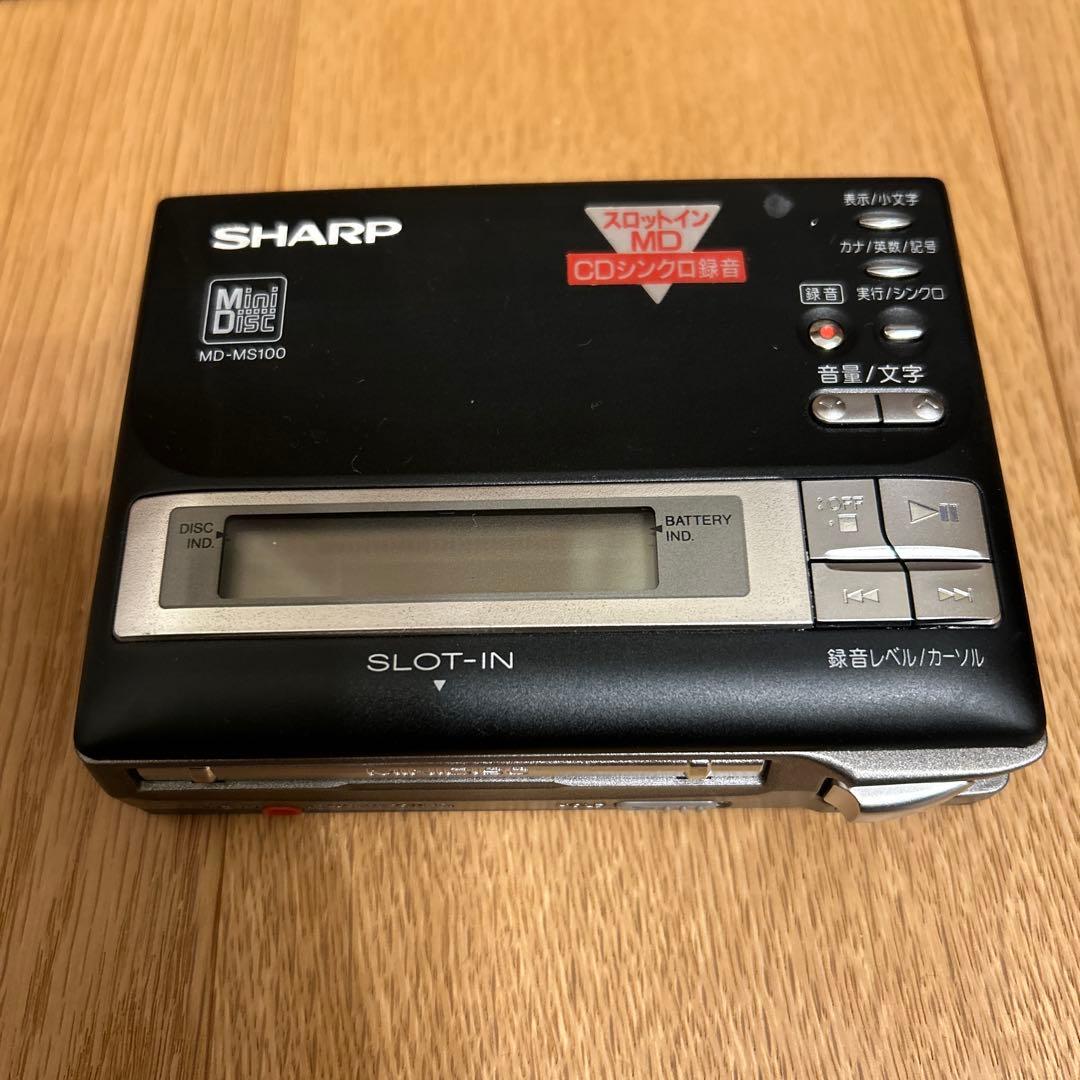 SHARP シャープ MDポータブルレコーダー MD-MS100-B