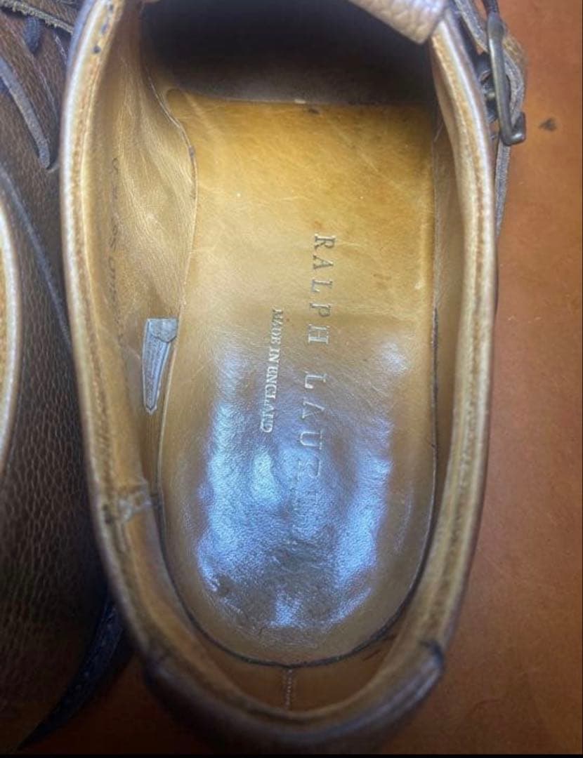 希少　Ralph Lauren キルトタッセルストラップシューズ　イングランド製