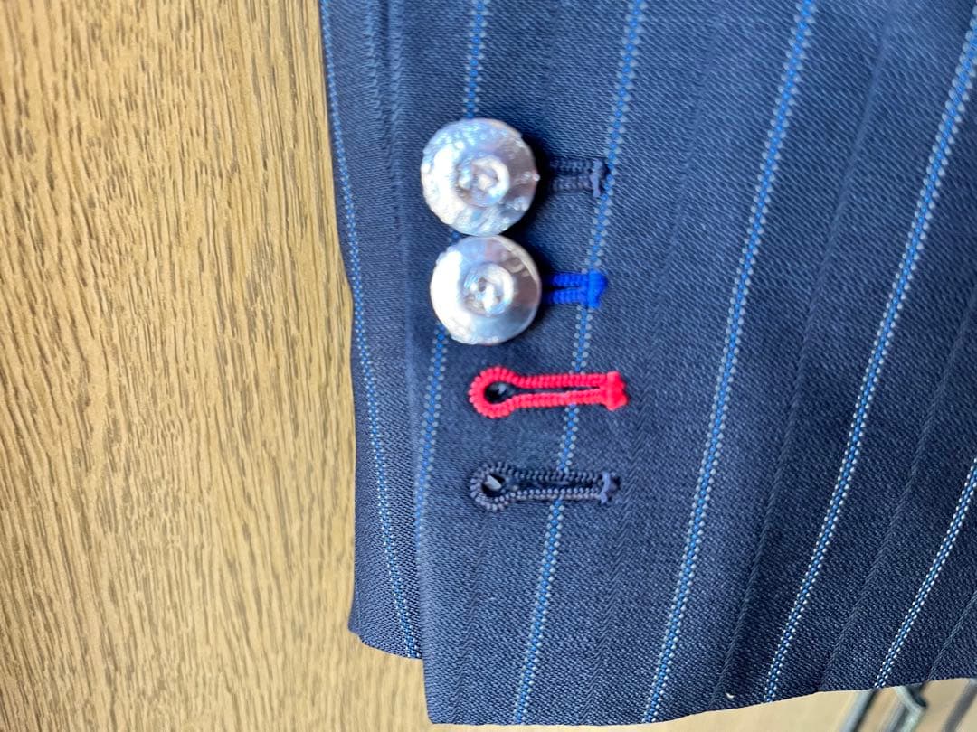 スキャバル⭐︎オーダースーツ⭐︎ AB8程度⭐︎濃紺ストライプ