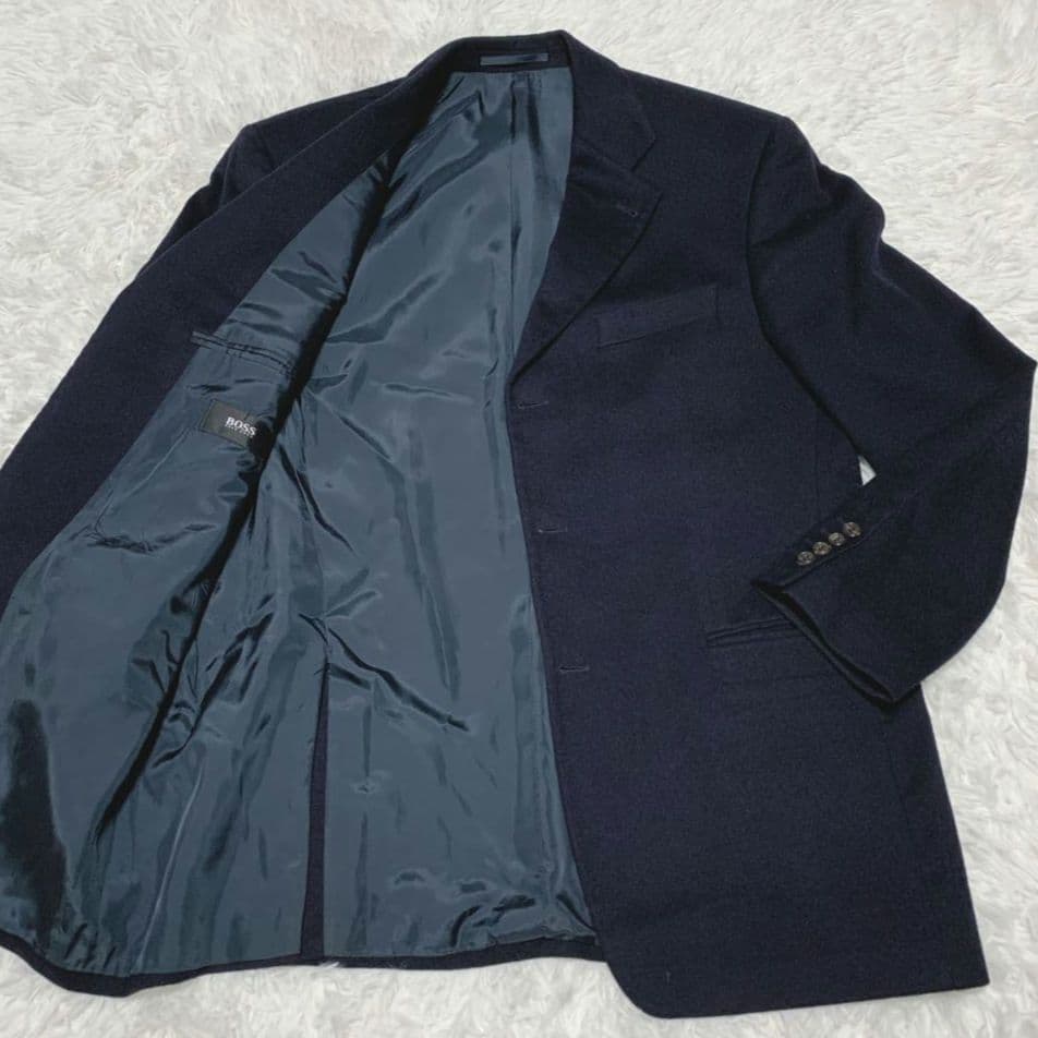 【美品】ヒューゴボス ロロピアーナ テーラードジャケット カシミヤ混 XL