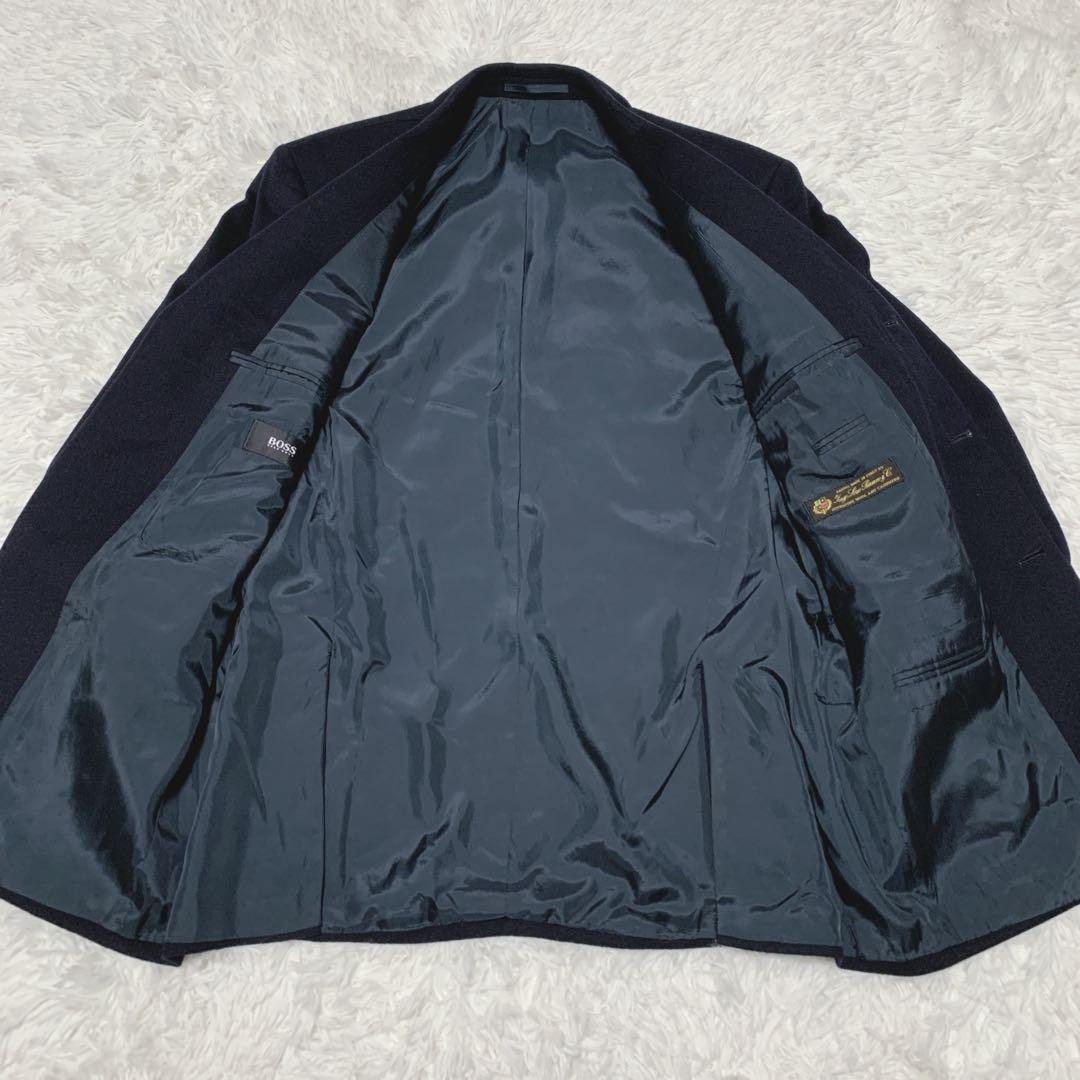 【美品】ヒューゴボス ロロピアーナ テーラードジャケット カシミヤ混 XL
