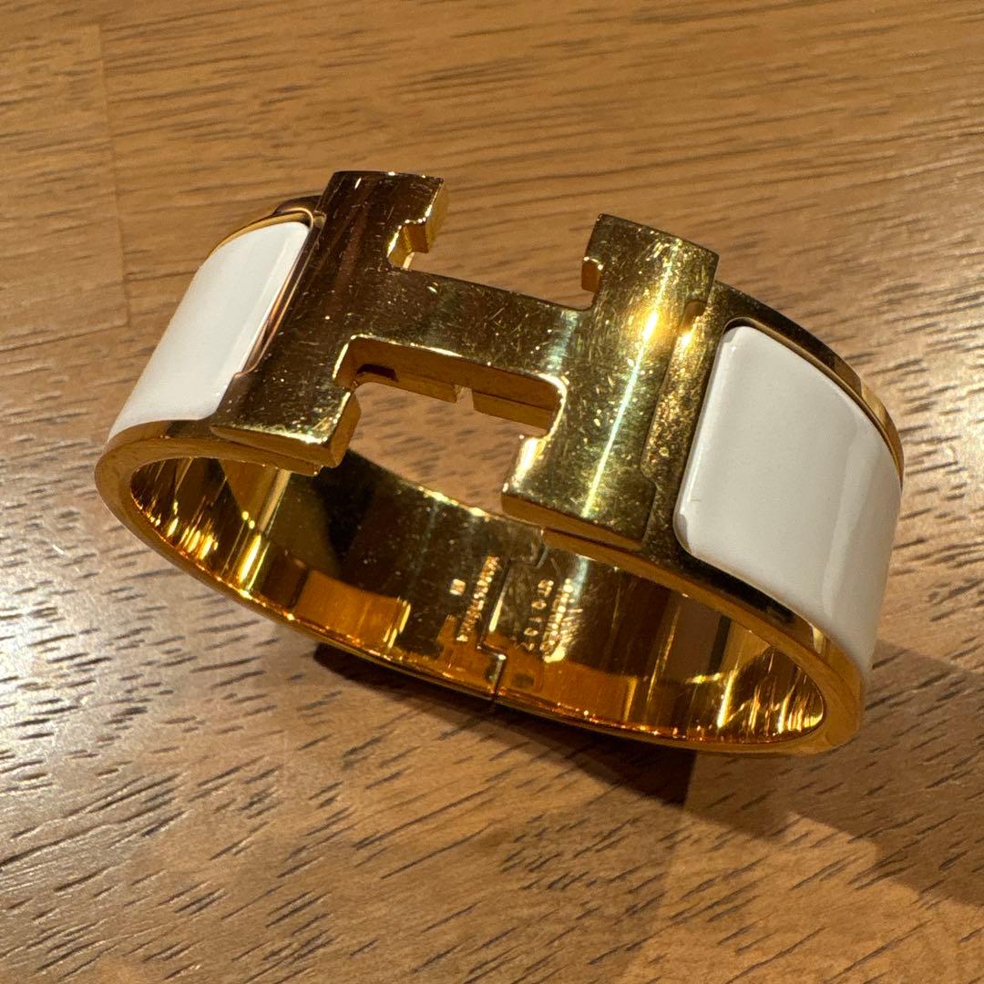 HERMES エナメルブレスレット サイズGM 17.5cm 幅2cm