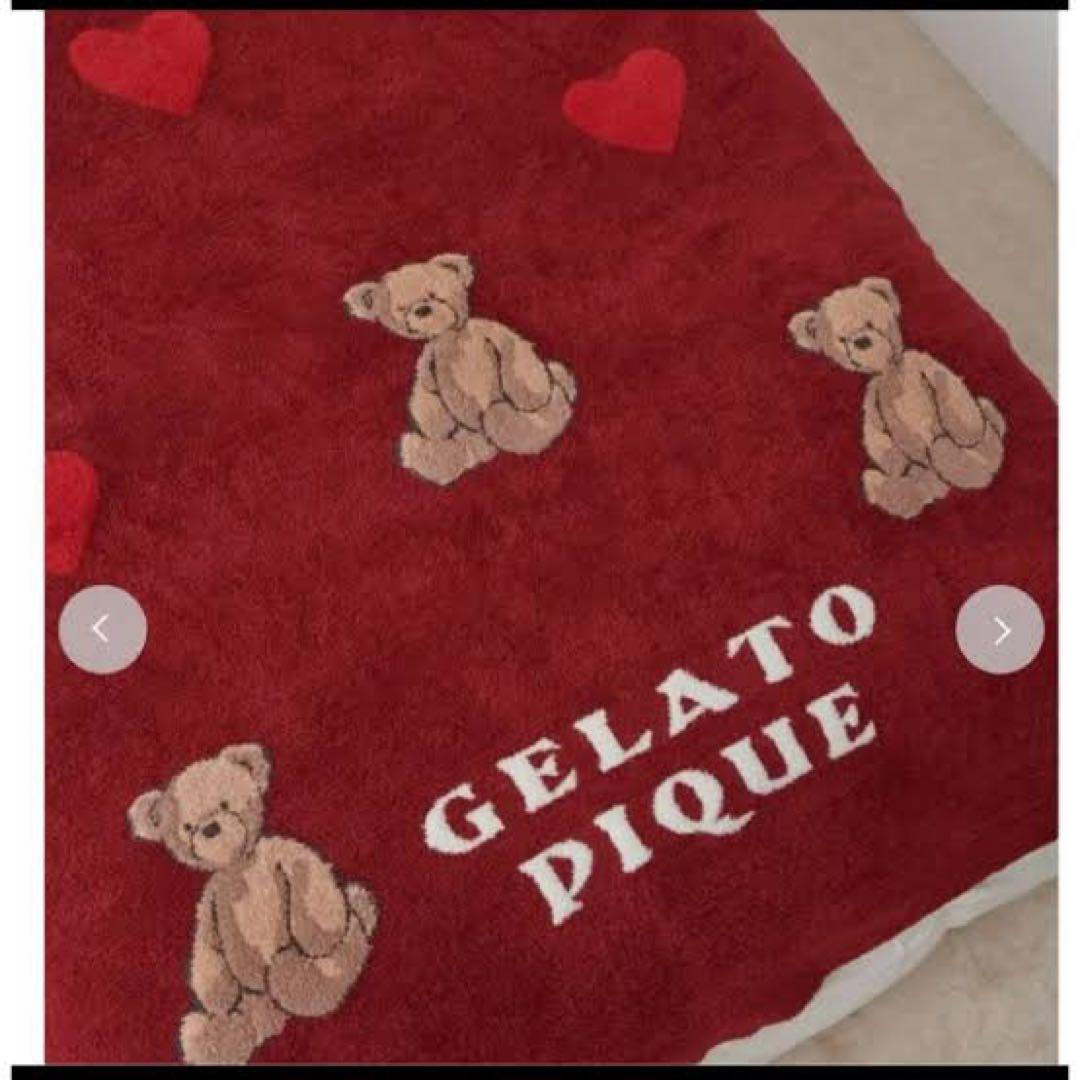 新品 ジェラートピケ ホリデー ベアジャガード マルチカバー RED 赤 レッド