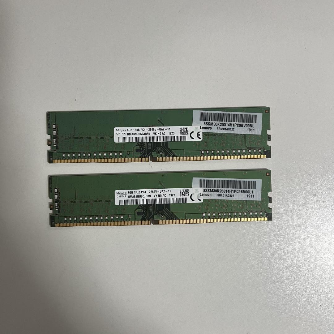 SK hynix 8G 1Rx8 PC4-2666V-UA2-11×2 計16G