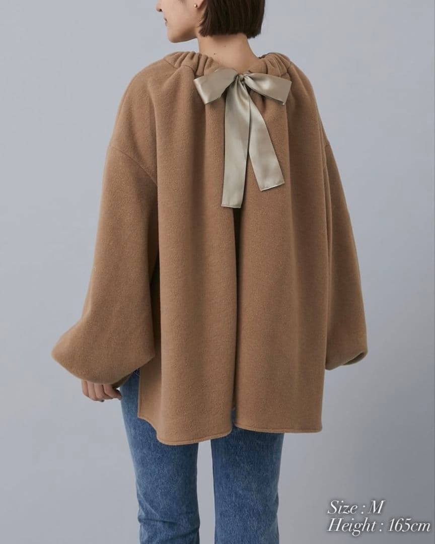 ☆未使用Seventen 2024AW ソフトモッサーギャザーブラウス/ブラウン