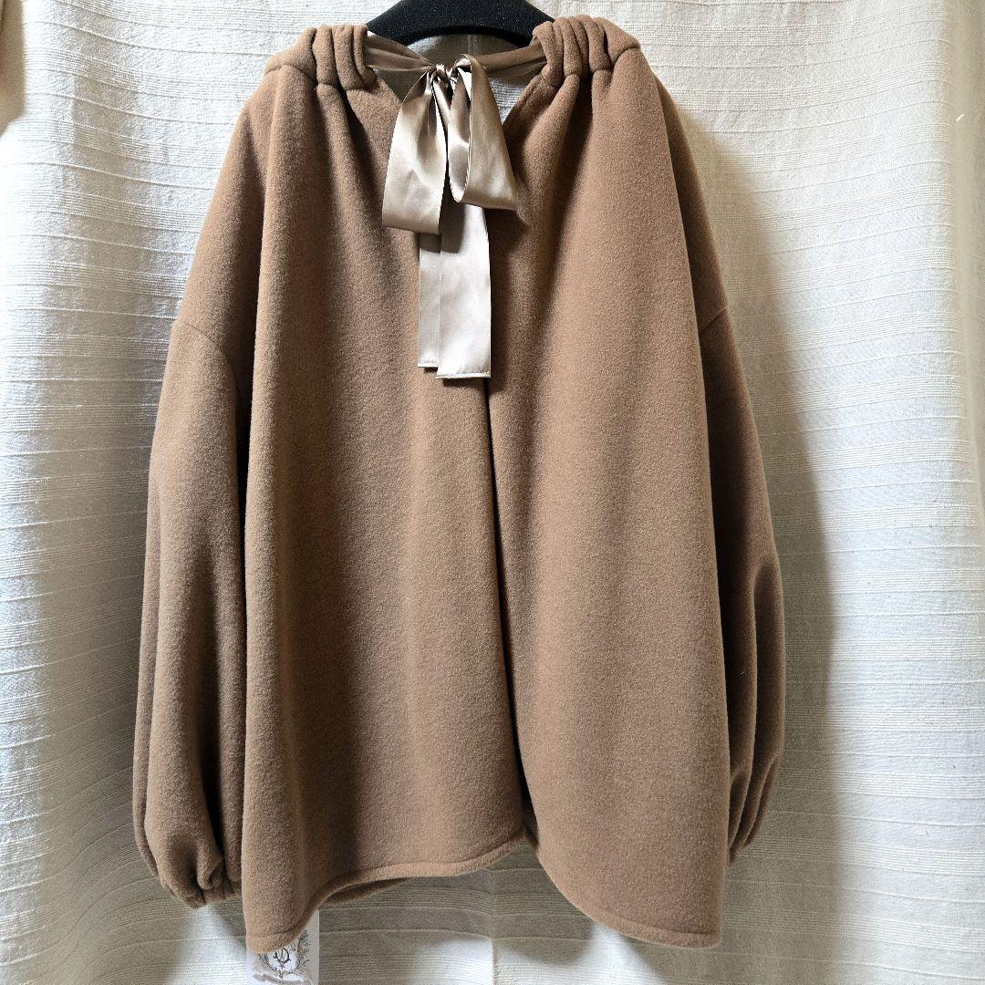 ☆未使用Seventen 2024AW ソフトモッサーギャザーブラウス/ブラウン