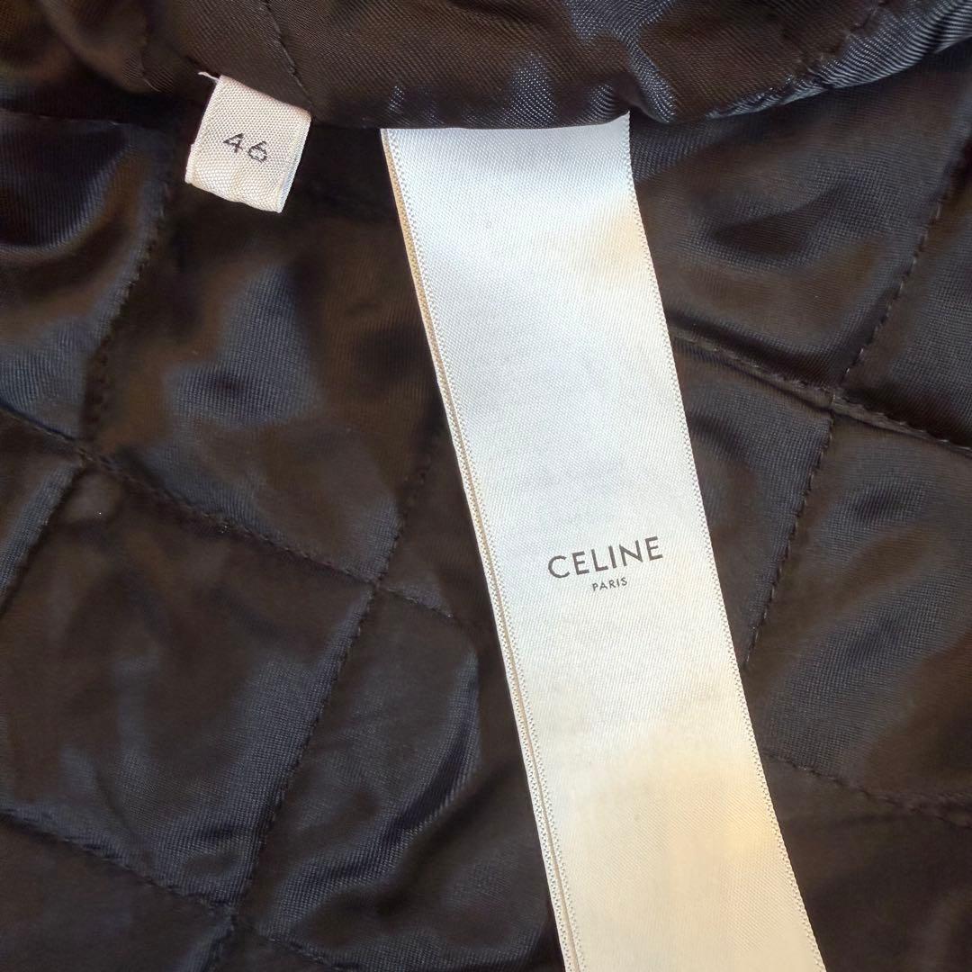 CELINE ウール ロゴフード付きチェックジャケット 2W68A055Z