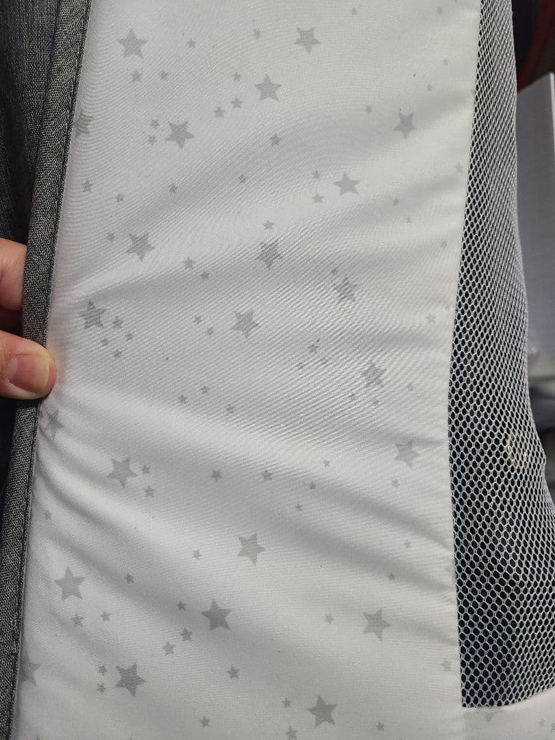 HZDMJ ベビーベッド キャスター付き グレー