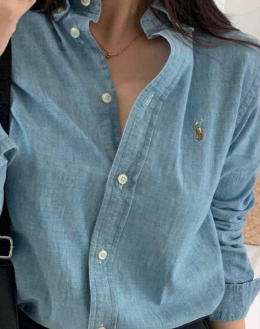 【良品】ポロラルフローレン 人気定番マルチポニーダンガリーシャツ M