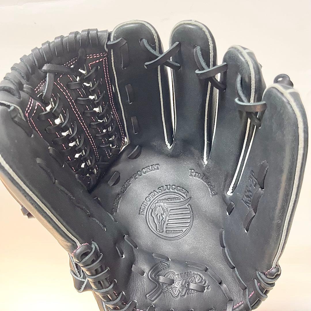 【美品】久保田スラッガー KSS-2P 野球グローブ ブラック×ピンク