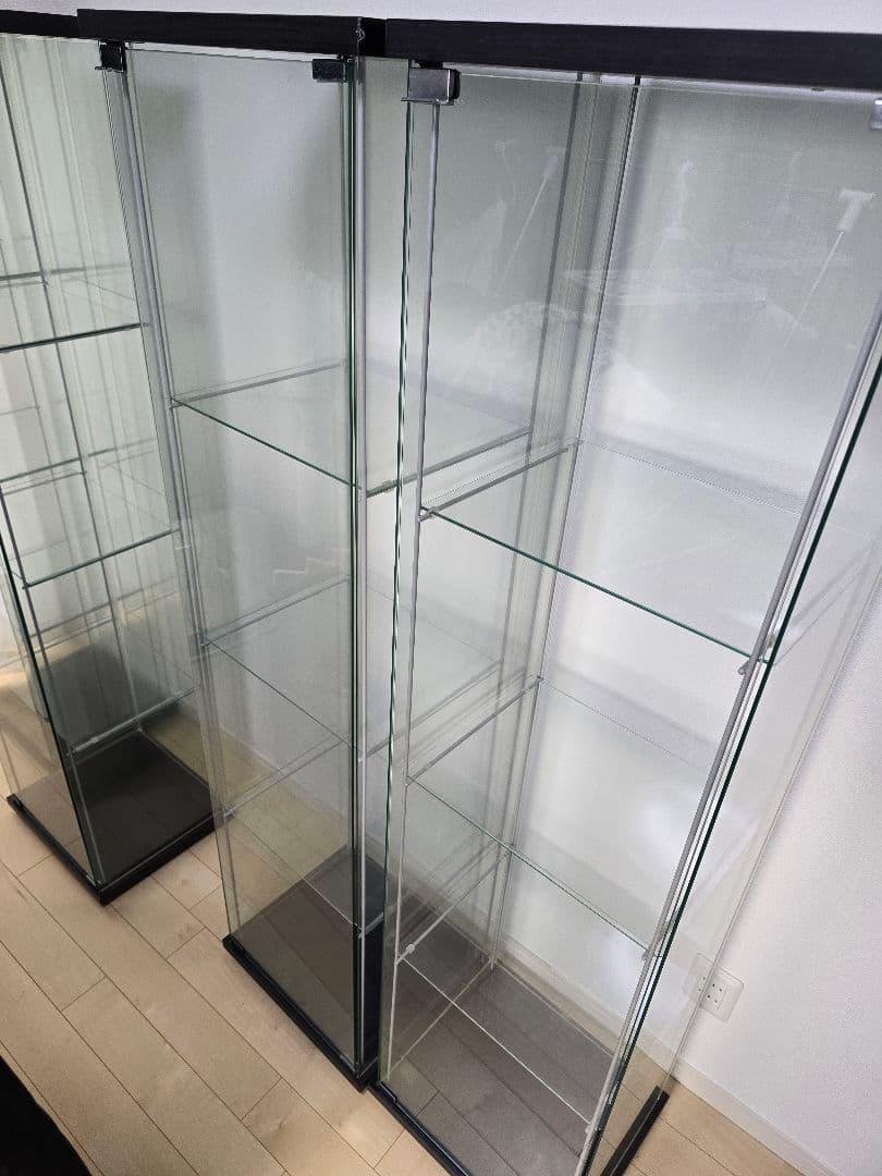 IKEAガラス製コレクションケース2個セット