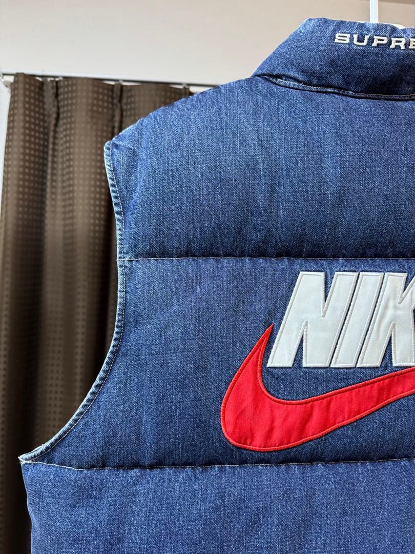 Supreme/Nike Denim Puffer Vest Lサイズ