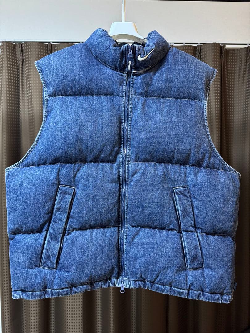 Supreme/Nike Denim Puffer Vest Lサイズ