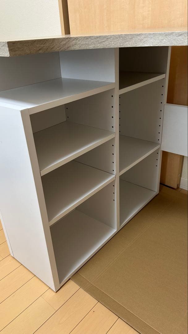 L字型デスク 合成木材 収納付き パソコンデスク