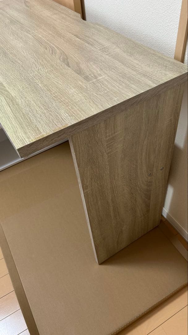 L字型デスク 合成木材 収納付き パソコンデスク