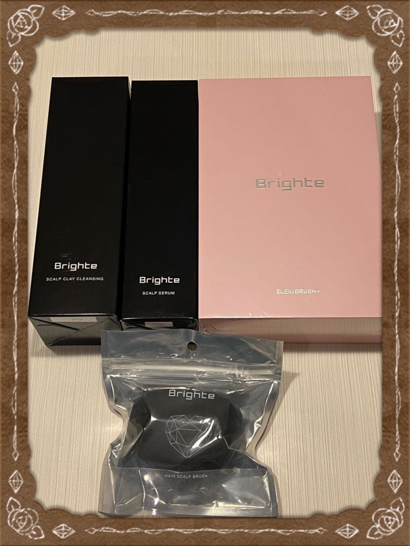 【Brighte】ピンクブライトエレキブラシ＋未開封・スカルプ用品　計4点セット