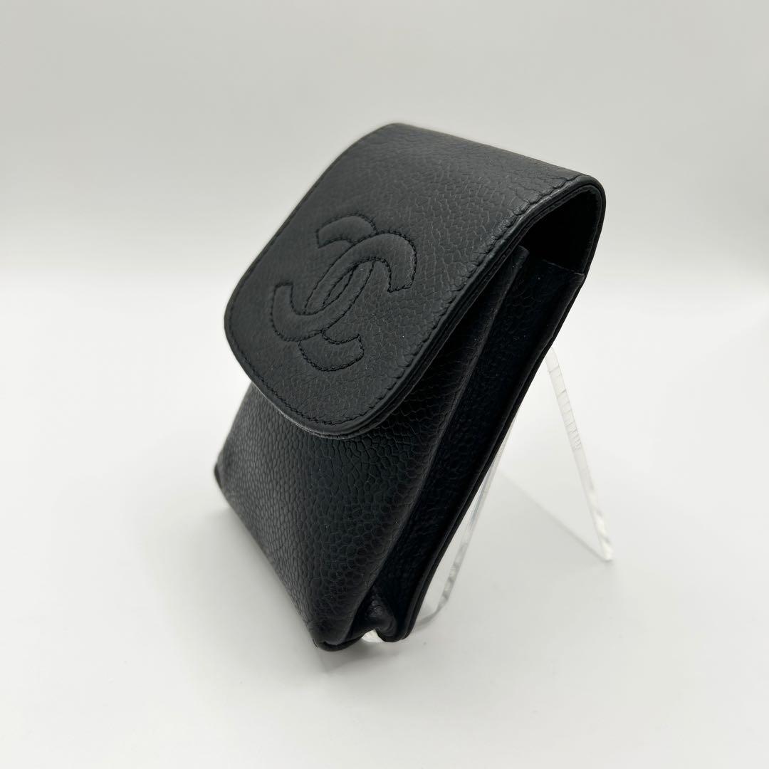 CHANEL シャネル マルチポーチ ココマーク キャビアスキン ブラック