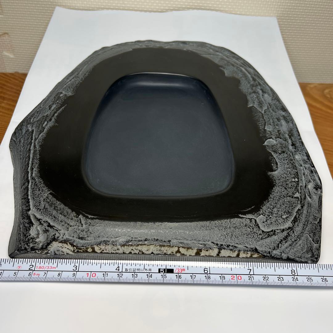 ⭕️デカイ　長崎県対馬　希少　超大型若田硯　年輪様な石紋綺麗　5kg超え　椿竜山