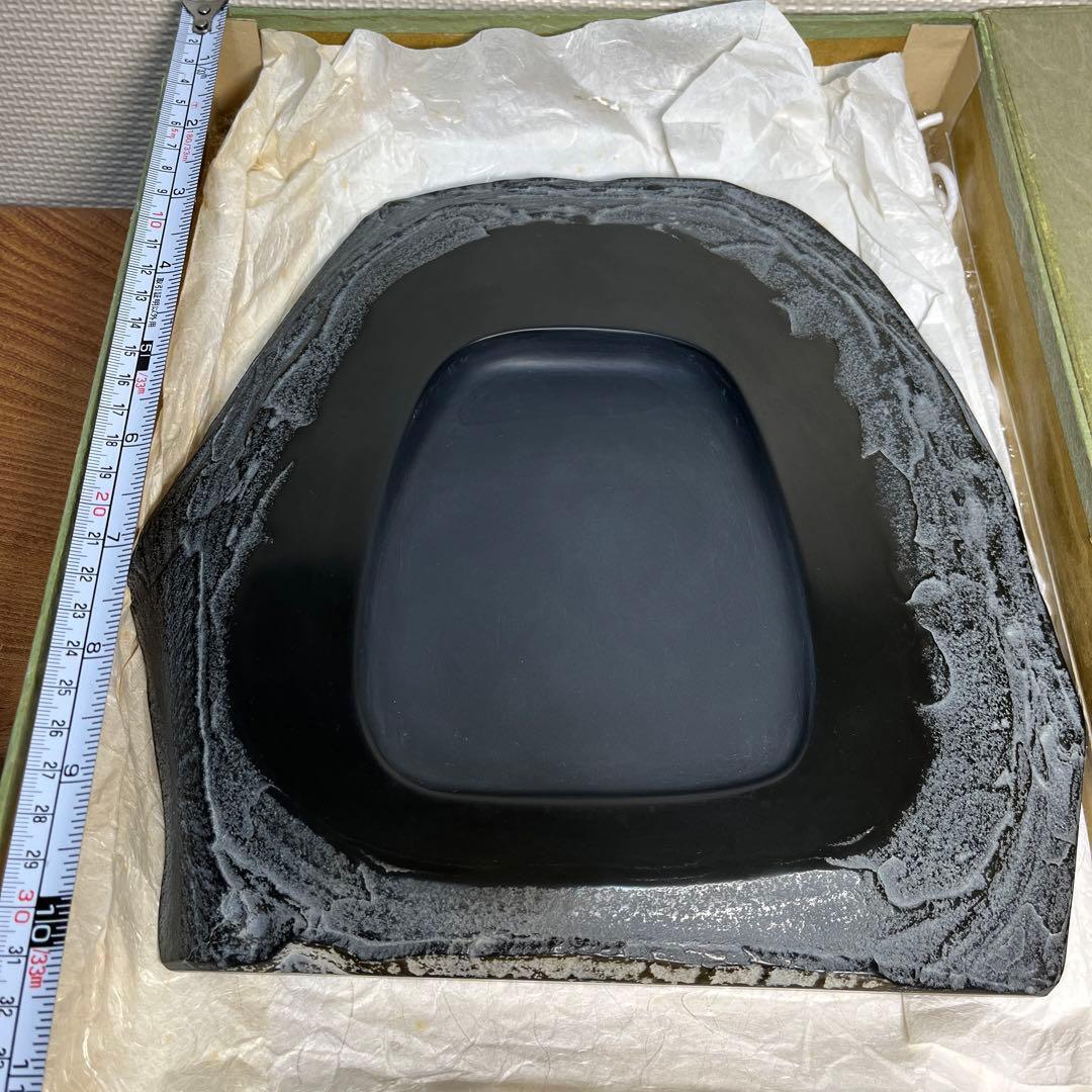 ⭕️デカイ　長崎県対馬　希少　超大型若田硯　年輪様な石紋綺麗　5kg超え　椿竜山