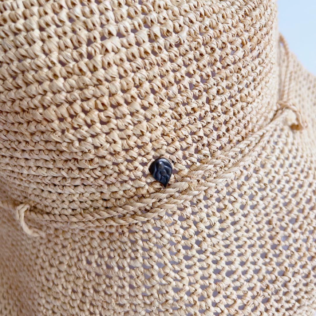 ヘレンカミンスキー　レースラフィアハット　希少デザイン　麦わら帽子　折りたたみ