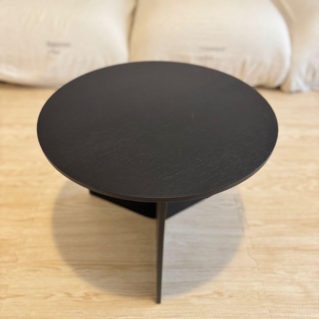 サイドテーブル・ナイトテーブル・ローテーブル SLIT TABLE WOOD ROUND SIDE TABLE