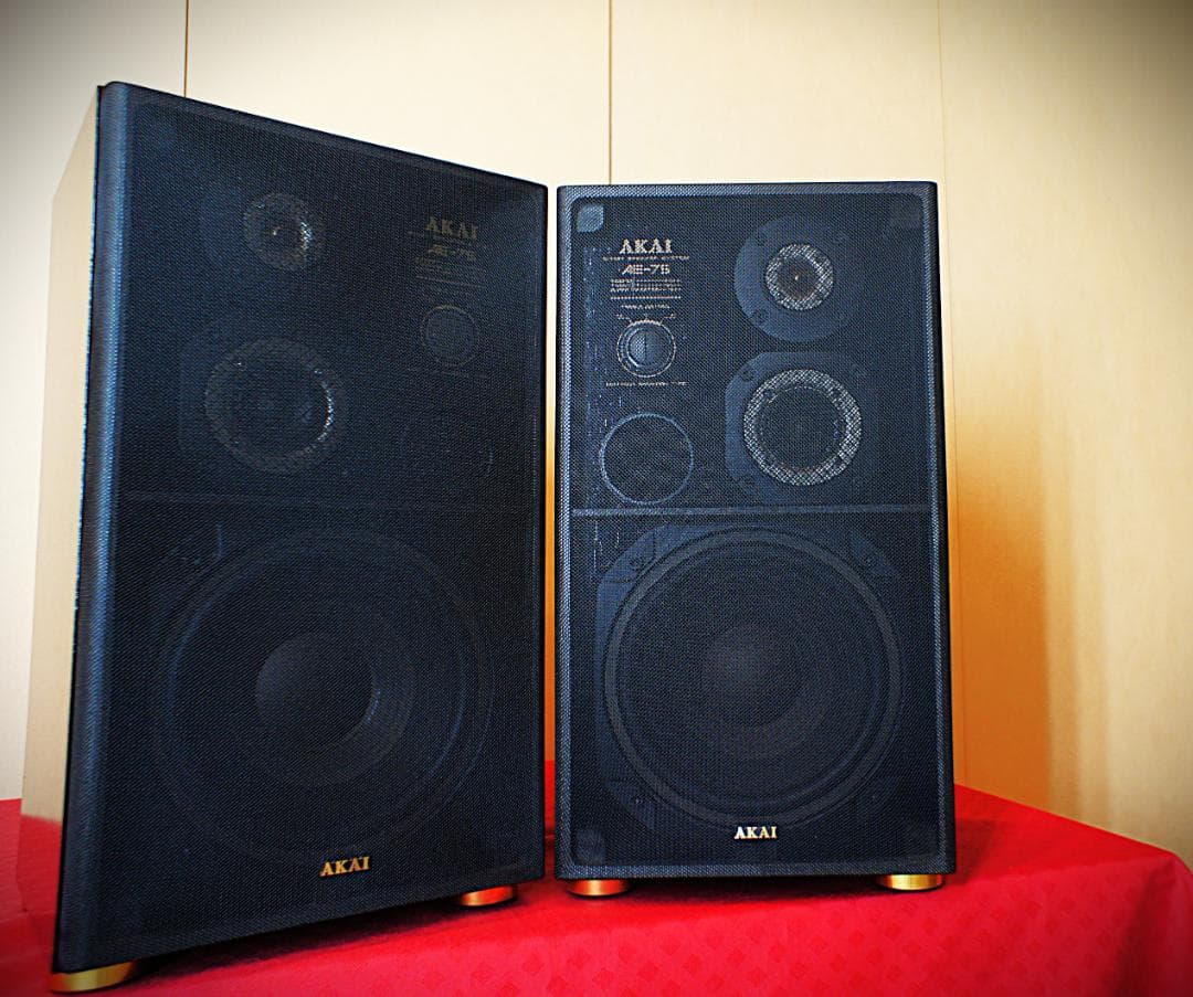 【超美品】希少逸品AKAIアカイ スピーカー AE-75メンテ済ブラックリモデル
