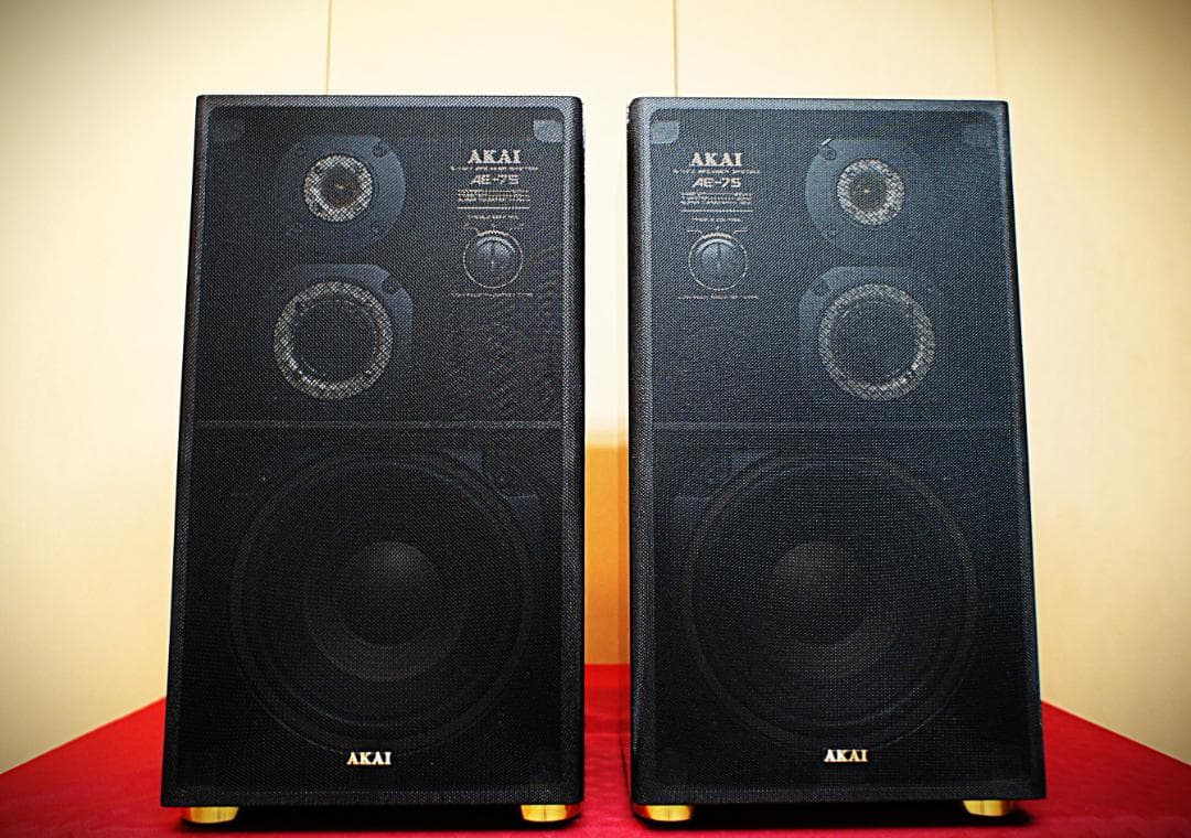 【超美品】希少逸品AKAIアカイ スピーカー AE-75メンテ済ブラックリモデル