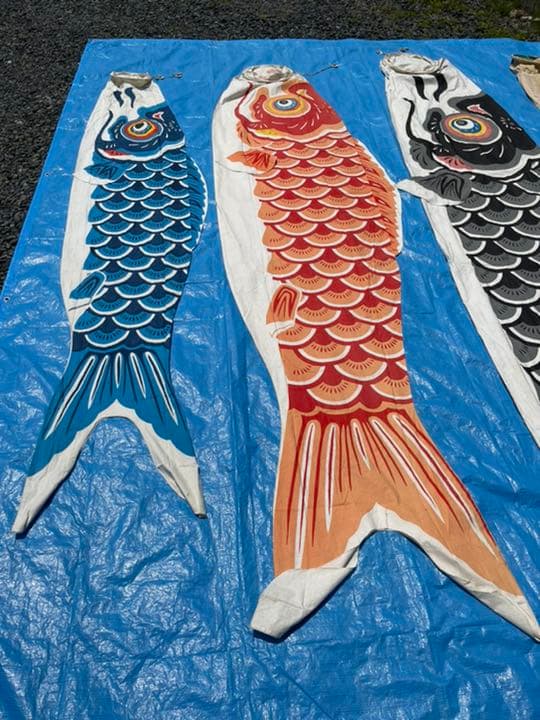 値下げ！大きな鯉のぼり四匹（布製）