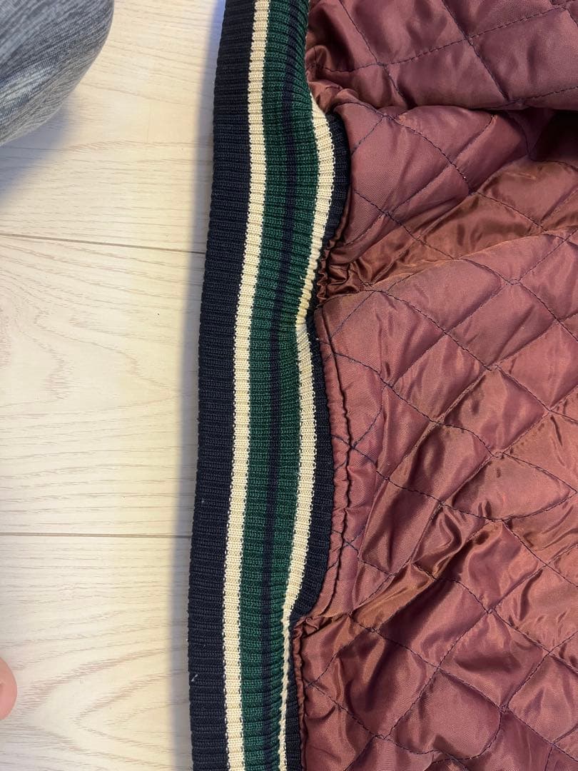 SAS 刺繍入りネイビー/ホワイトスタジャン