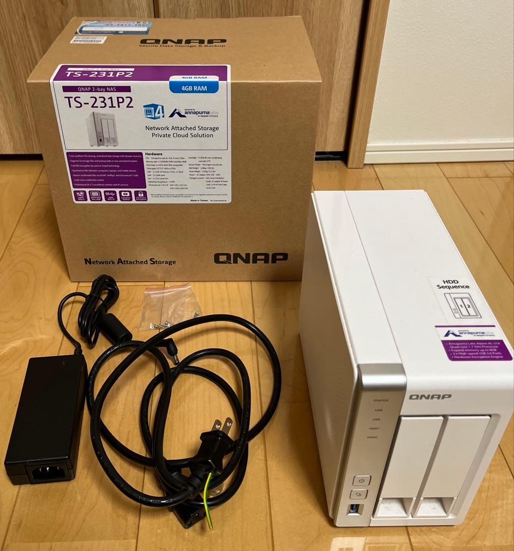 TS-231P2 QNAP 2-bay NAS (4コア)