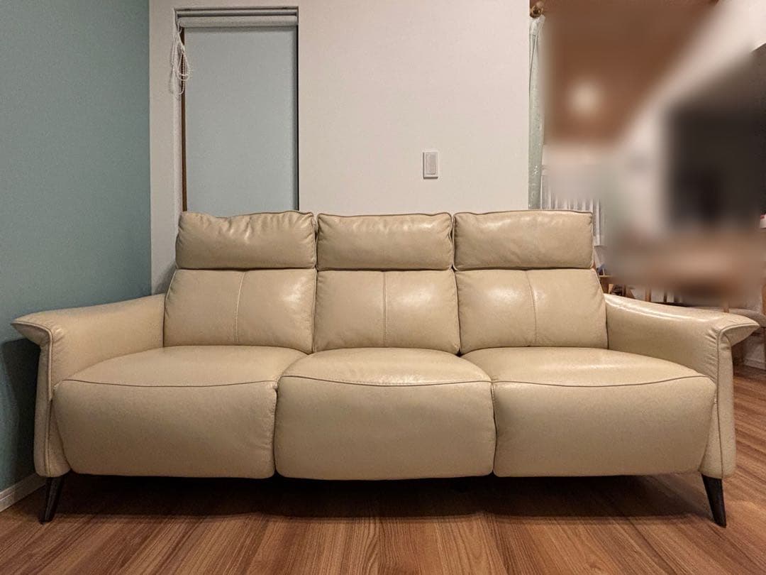 【Takawang】電動リクライニングソファ ベージュ 3人掛け