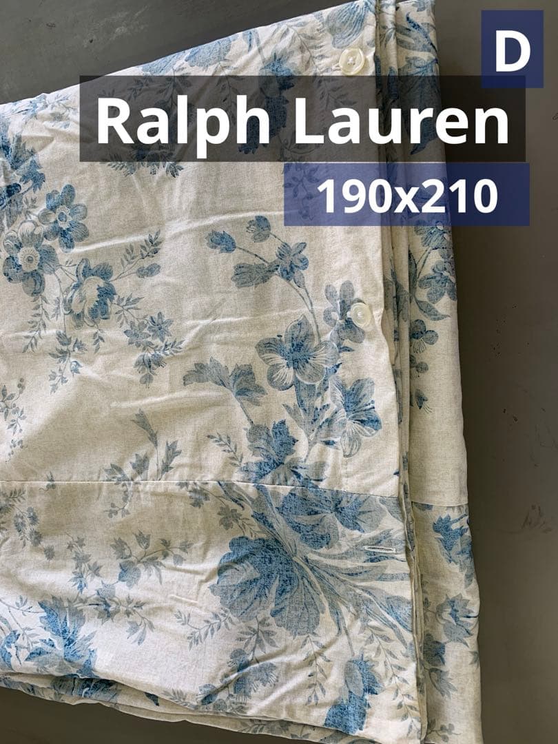 Ralph Laurenラルフローレン、掛け布団カバー ブルー花柄ユニークな模様