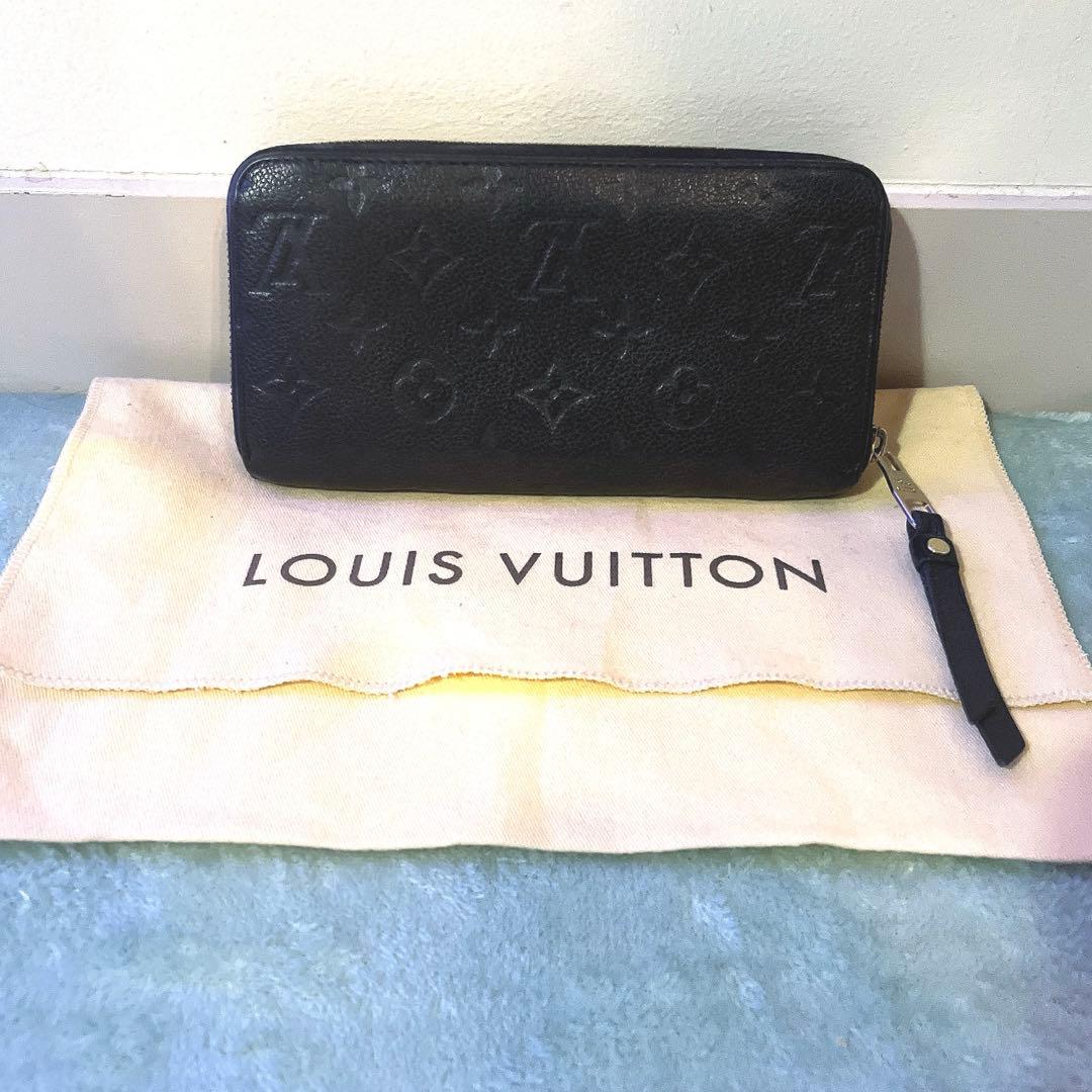 ルイヴィトン　アンプラント　ジッピー　ウォレット　黒　モノグラム　ノワール