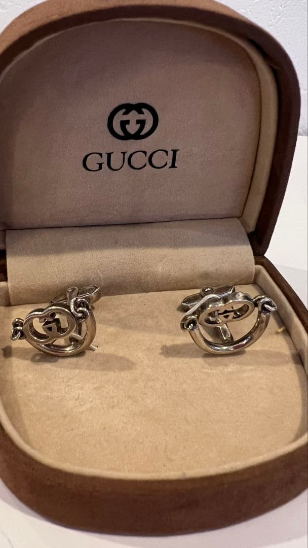 希少 【美品】GUCCI カフス 銀製馬具 オールドグッチ インターロッキング