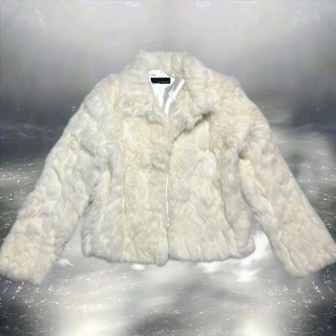 00s ラビットファー　コート　ホワイト　y2k ダークコア　フェアリーグランジ